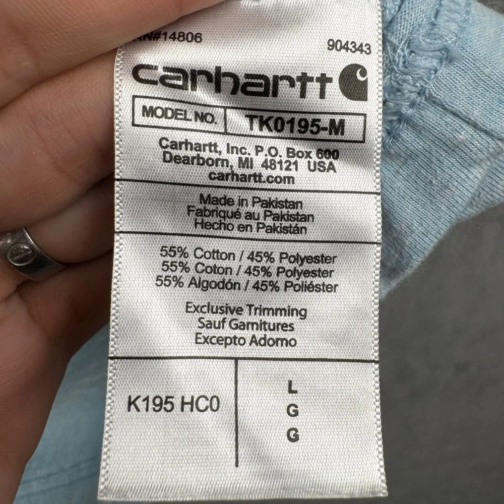Carhartt Mens T Shirt‎ Loose Fit Blue Orange Logo Graphic Size L TK0195-M